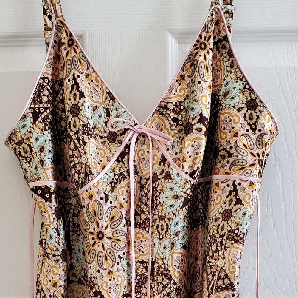 Adonna Nightgown Large Beautiful Colors Pink Brown Aqua